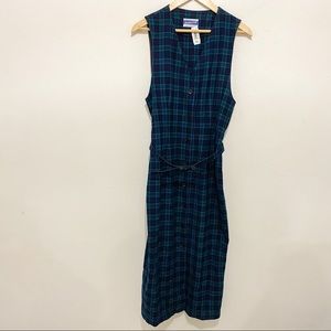 Vintage Pendleton plaid button up midi dress sz 8